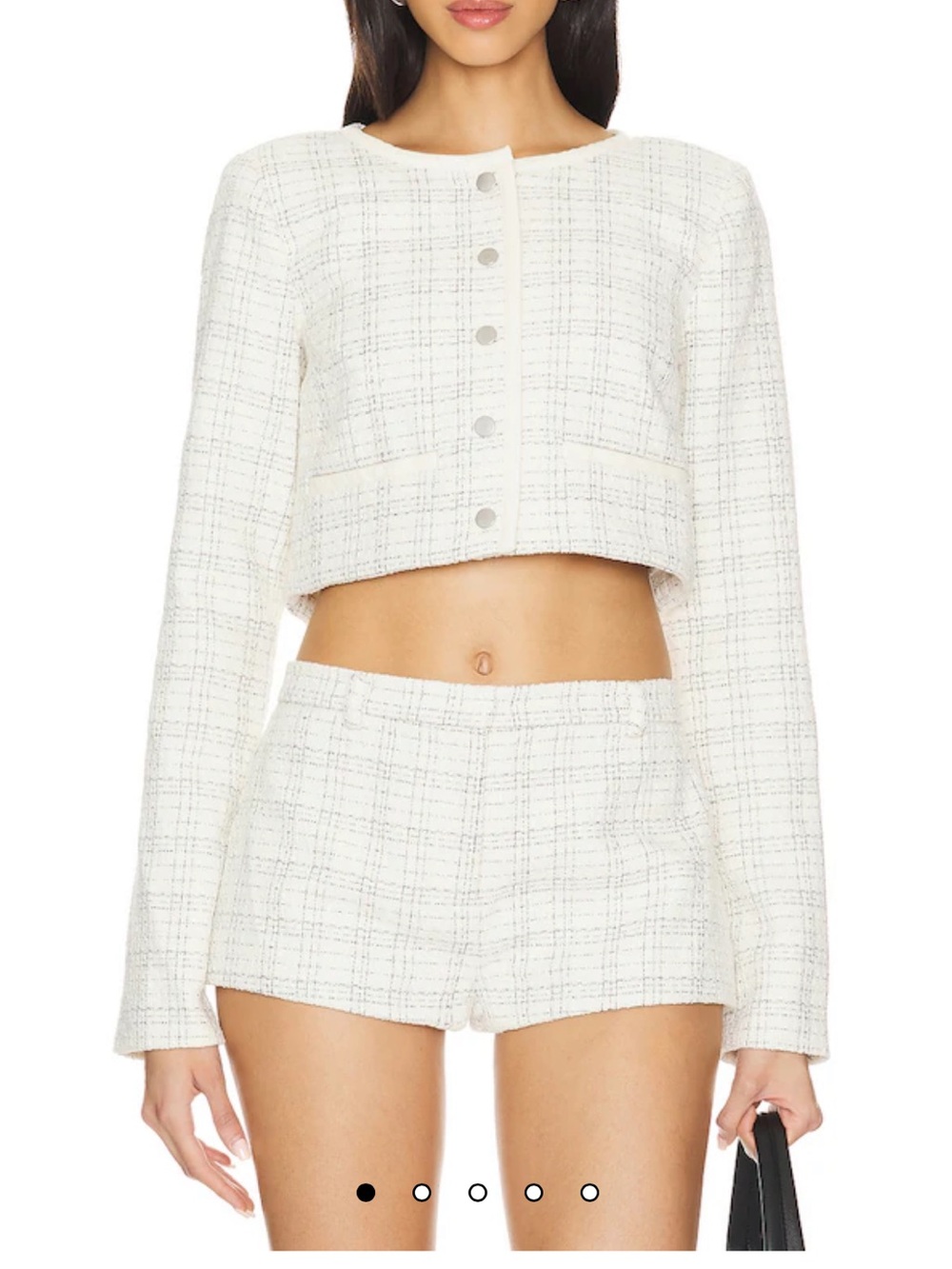MAJORELLE Cropped Tweed Jacket & High-Waist Shorts